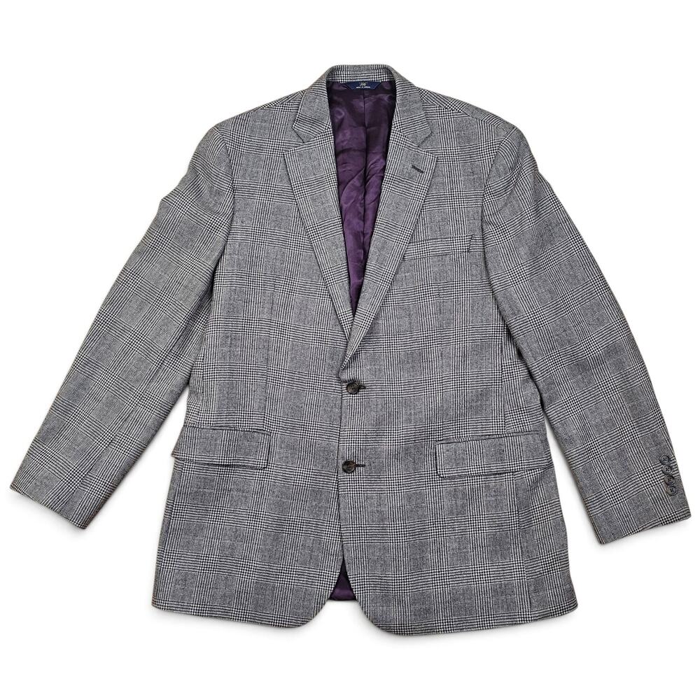 BROOKS BROTHERS 346 Sport Coat Men 44L Wool Glen Plaid Madison Fit Blazer Casual